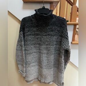 Talbots Haven Well Within Black and Gray Gradient Turtleneck Sweater